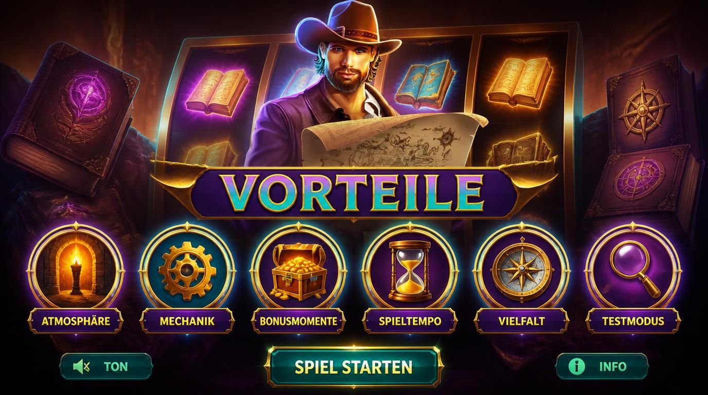 Sechs Vorteile des Spiels in Symbolen dargestellt